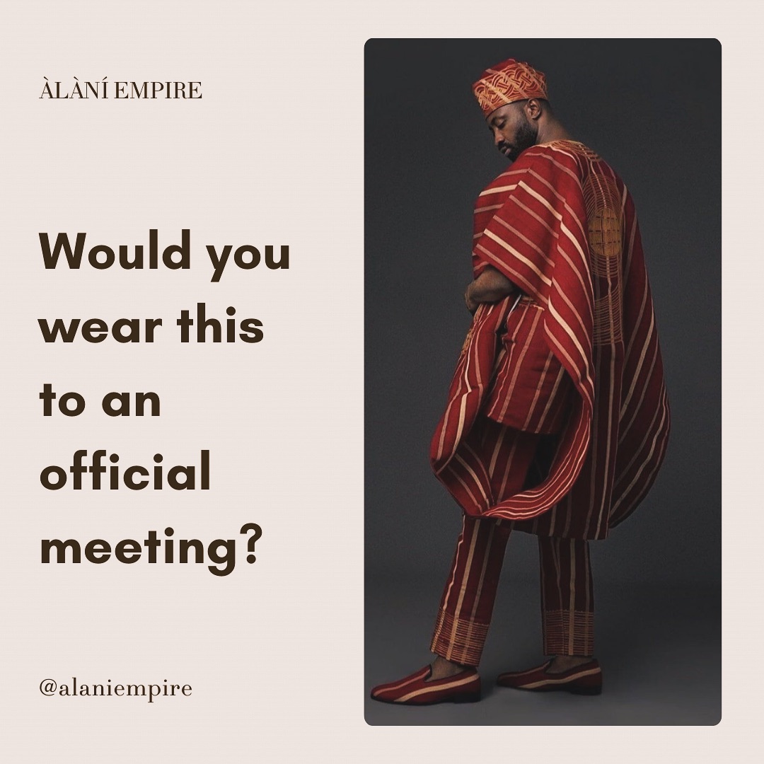 "Affluent professional styling men's agbada with premium Alani Empire leather footwear"